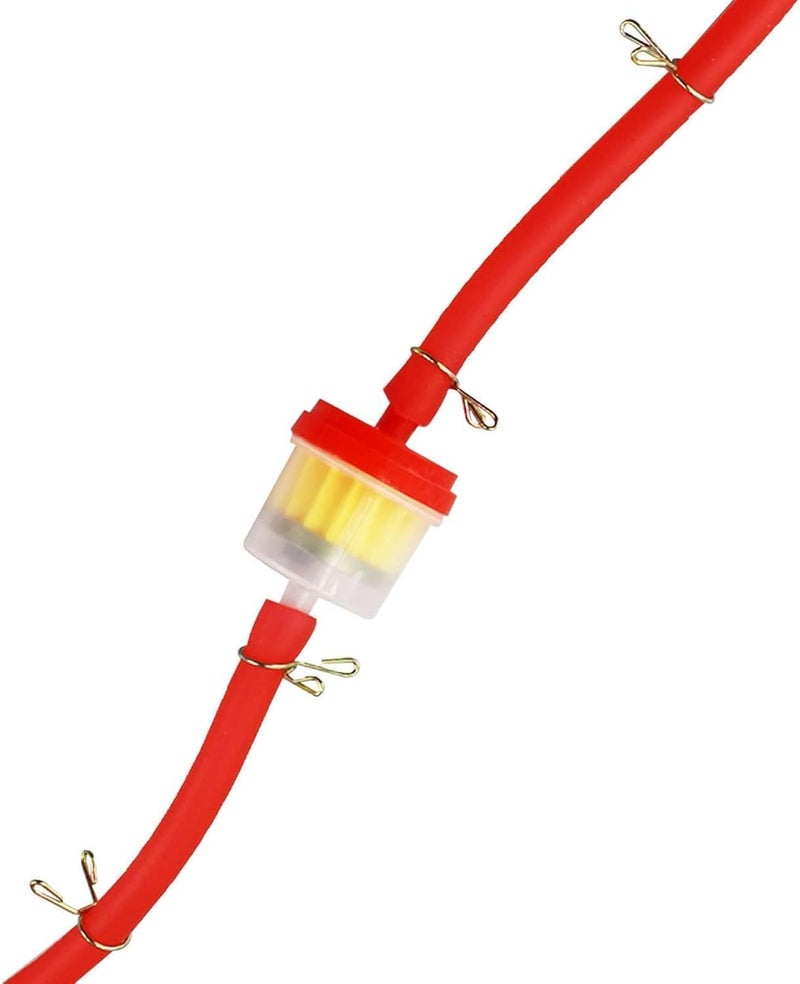PRO BAT 0.2''x39''(5mm x 1m) Mini Bike Gas Fuel Hose Line Inline Fuel Filter for Chinese GY6 50cc 150cc 139QMB 157QMJ Scooter ATV Motorcycle XRS Buggy Go karts Parts, Red - Image 5